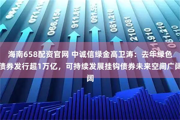 海南658配资官网 中诚信绿金高卫涛：去年绿色债券发行超1万亿，可持续发展挂钩债券未来空间广阔