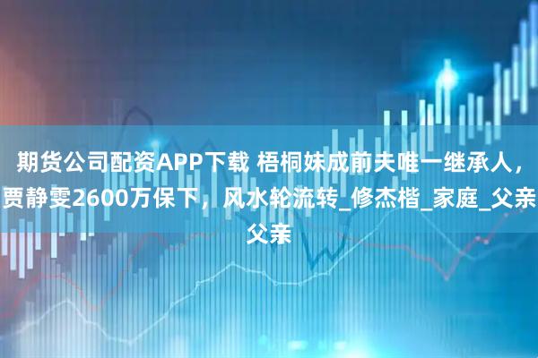 期货公司配资APP下载 梧桐妹成前夫唯一继承人，贾静雯2600万保下，风水轮流转_修杰楷_家庭_父亲