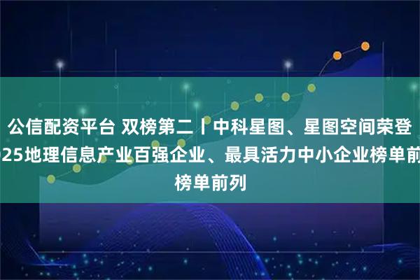 公信配资平台 双榜第二丨中科星图、星图空间荣登2025地理信息产业百强企业、最具活力中小企业榜单前列